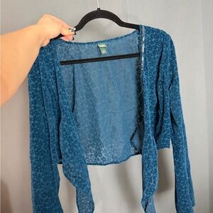 Wild Fable Teal Floral Blouse